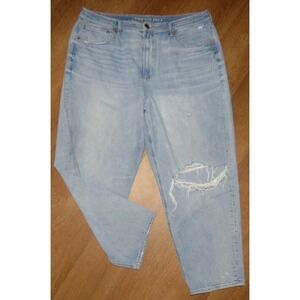 Women's American Eagle 100% Cotton 90's Boyfriend Light Distressed Jeans‎ sz. 20